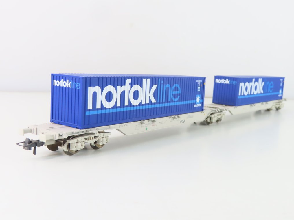 Roco H0 - 47110 - Machetă tren transport marfă (1) - Dărcător container cu încărcătură și inscripție 'Norfolk Line' - NS #1.0