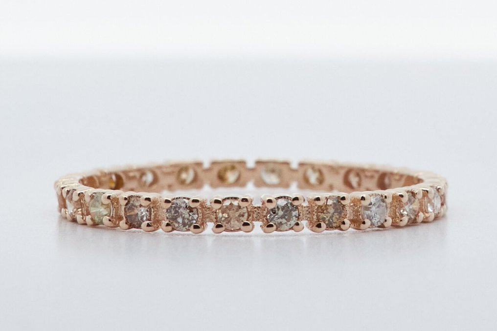 χωρίς τιμή ασφαλείας - Δαχτυλίδι - 14 καράτια Κίτρινο χρυσό -  0.36ct. tw. Διαμάντι (Φυσικού χρώματος) #1.0