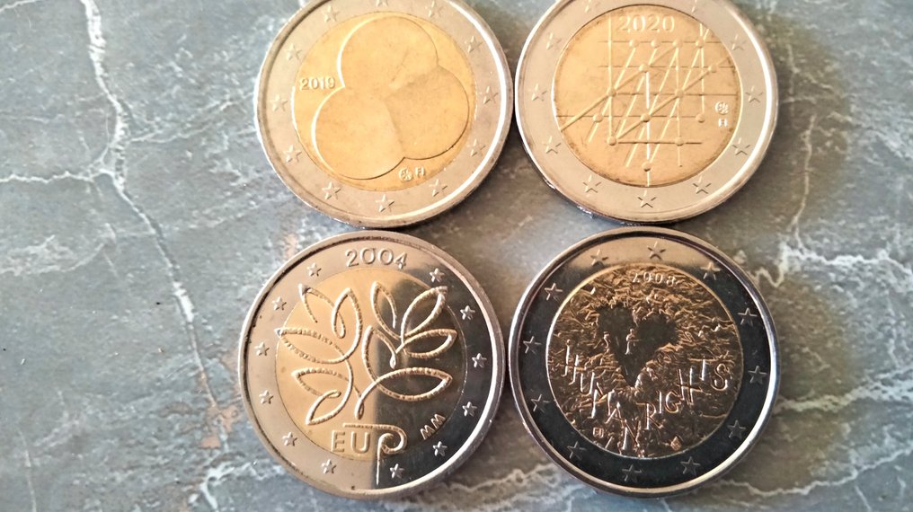 Finland. 2 Euro 2004/2020 (incl. 2 euro "Enlargement of the EU") (4 pièces)  (No reserve price) #1.0