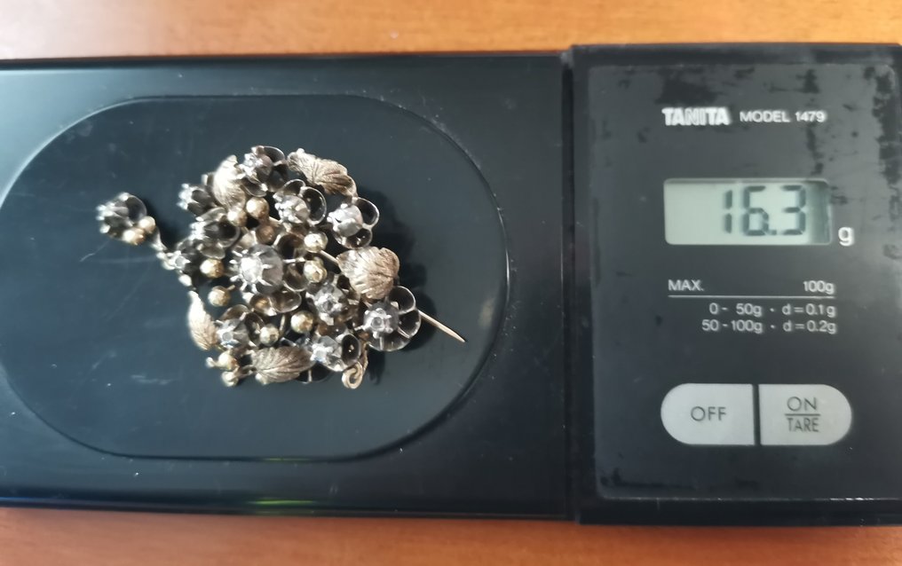 Καρφίτσα - 18 καράτια Κίτρινο χρυσό Διαμάντι (Φυσικό)  - Ισαβέλλινο 19ος αιώνας #2.1