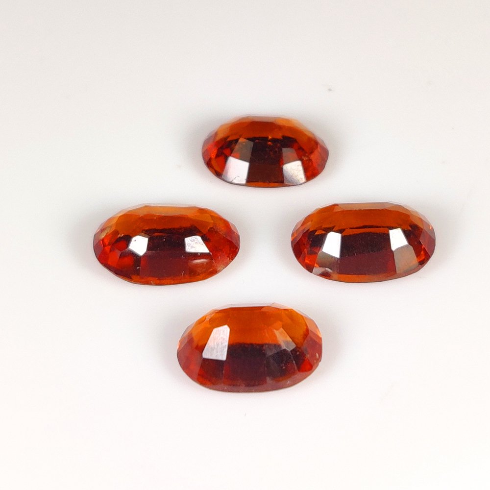 χωρίς τιμή ασφαλείας - 4 pcs  Πορτοκαλί Εσσονίτης, Γρανάτης  - 8.11 ct - Διεθνής Ένωση Έγχρωμων Πολύτιμων Λίθων (ICA GemLab) #3.2