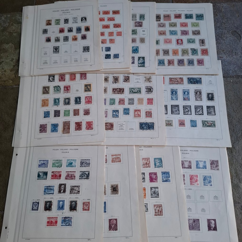 Poland 1918/1938 - Old collection, mint never hinged/unused/cancelled on old Schaubek sheets. #1.0