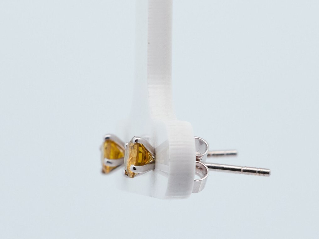 Nincs minimálár - Drop fülbevaló - 14 kt. Fehér arany -  0.53ct. tw. Gyémánt (Színkezelt) #4.3