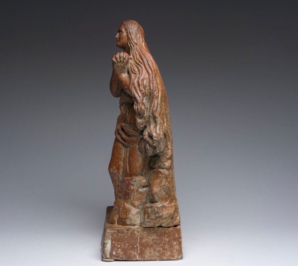 Sculpture, Maria Magdalena in extase - 56 cm - Earthenware #1.0