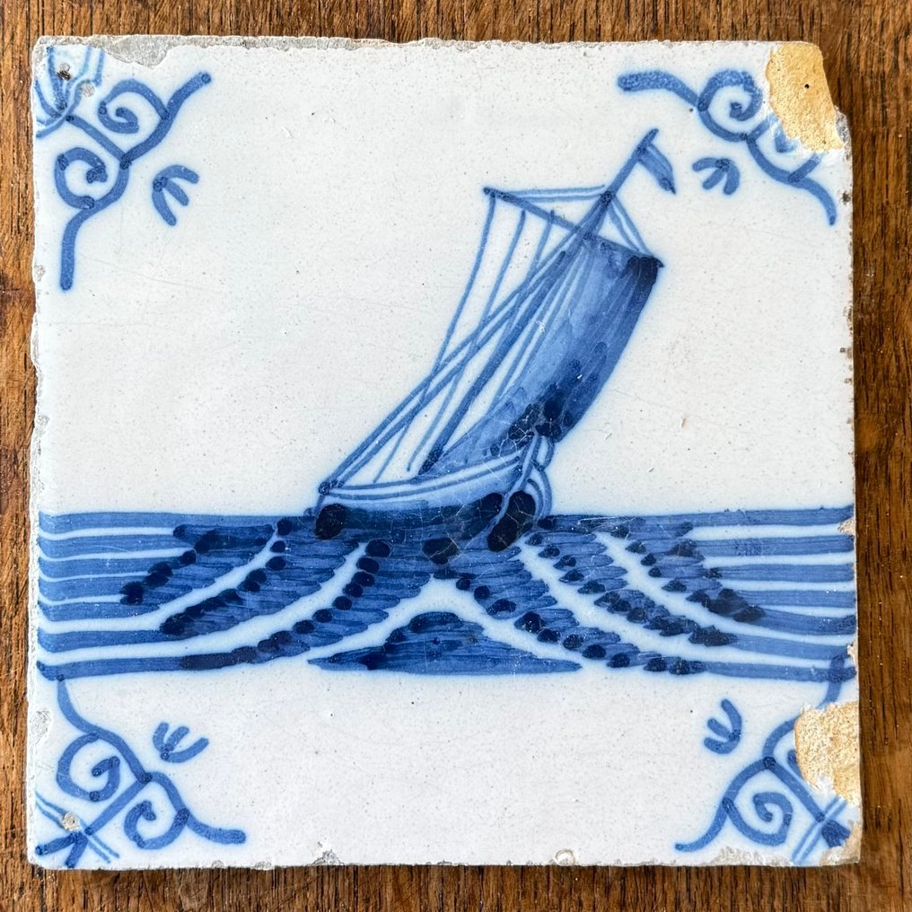  Tile (4) - little sailing boats - 1750-1800  #2.1