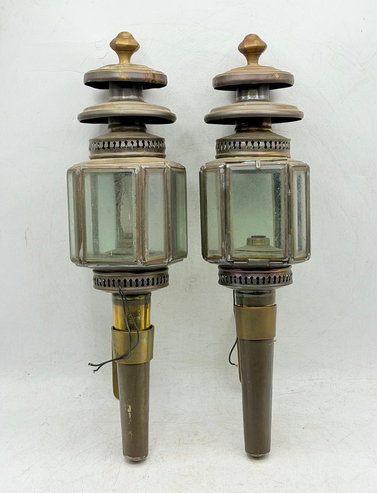 Væglampe (2) - Messing, Krystal - Billygter #3.2