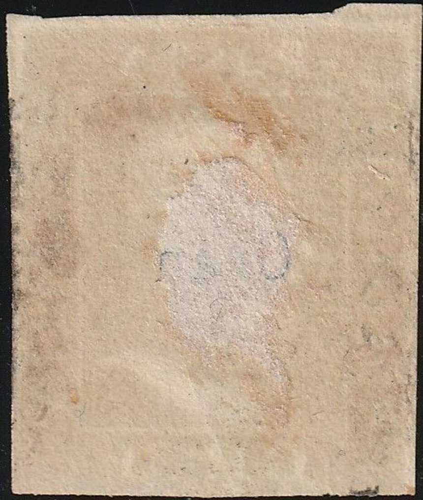 Anciens états italiens - Sicile 1859 - 1 gr. II^ Tav. brun olive foncé NA Sass 4a bien margé utilisé Spl #1.0