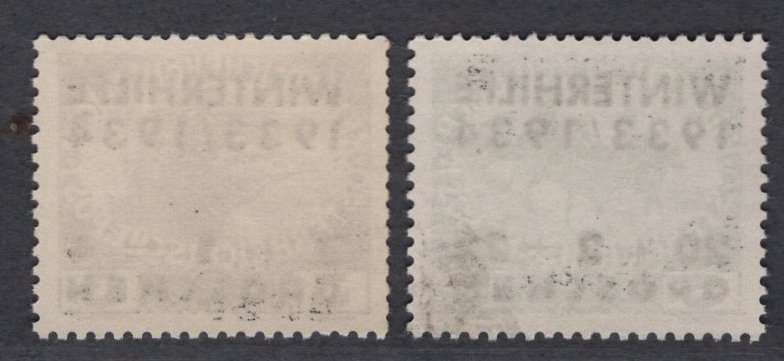 Østrig  - Østrig 1933, to (af tre) uudstedte værdier med 'Winterhilfe - overprint', MNH, sjældne! #1.0