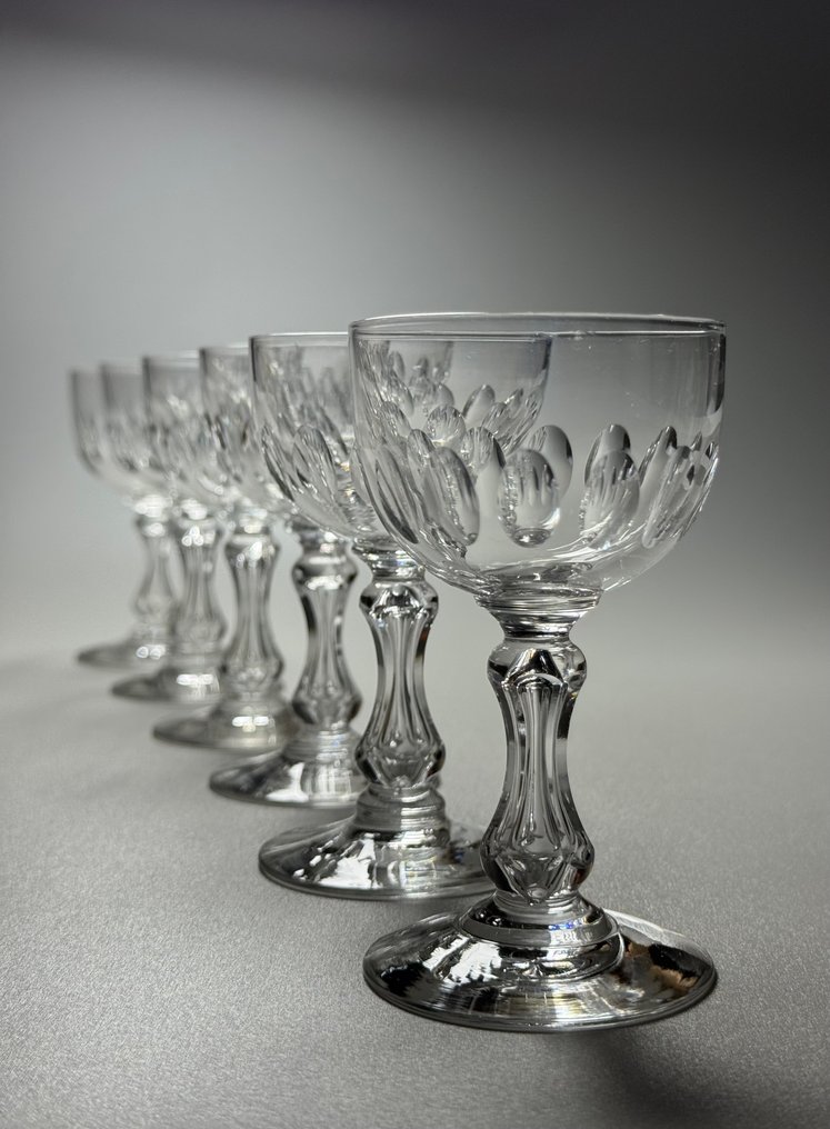 Val Saint Lambert - Drinking set for 6 (6) - Service OLIVIER - 60 ml - Crystal - BELLE ÉPOQUE -1904-1905 #3.2