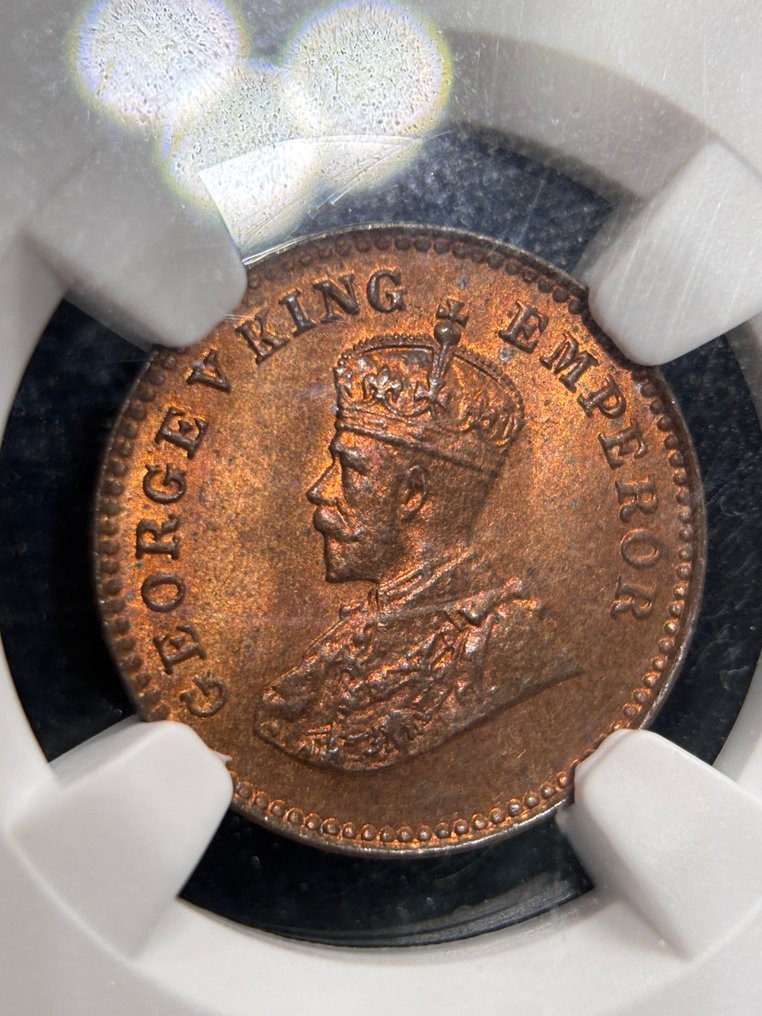 Britannian Intia. George V. 1/12 Anna 1936 NGC MS64RB  (Ei pohjahintaa) #3.2