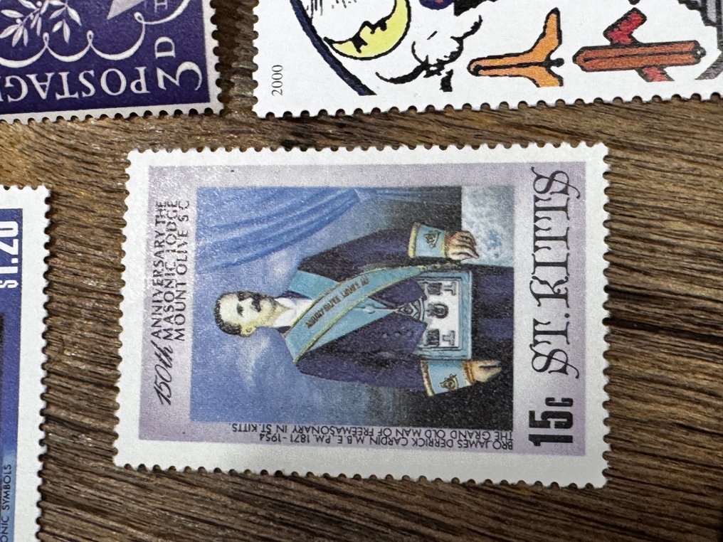 英國 1945/2000 - 7 x 共济会邮票 #2.1