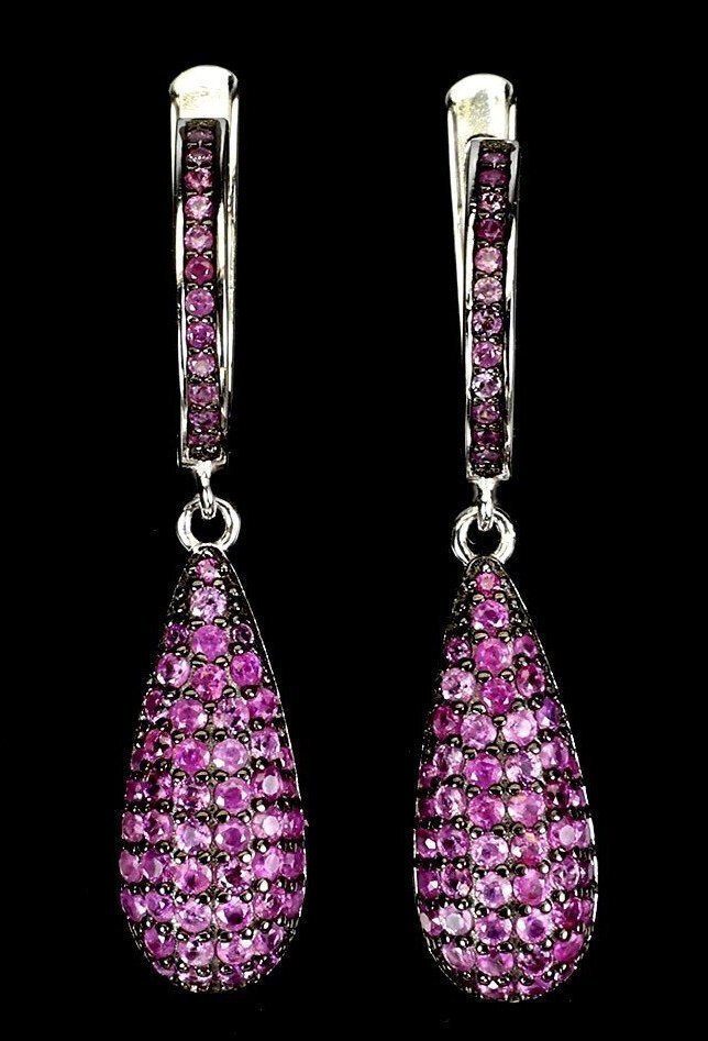 Utan reservationspris - Örhängen Silver - Ruby #1.0