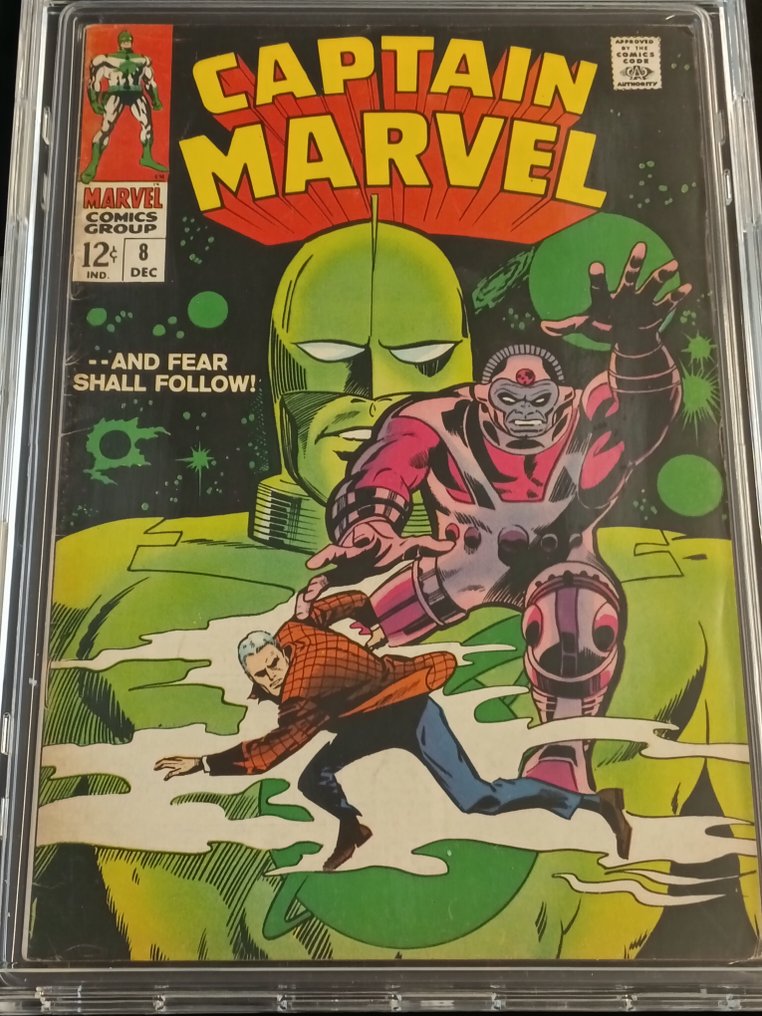 Captain Marvel (Vol. 1) #8 - EGC 9.2 - And Fear Shall Follow! - 1 Graded comic - Første udgave - 1968 #2.1