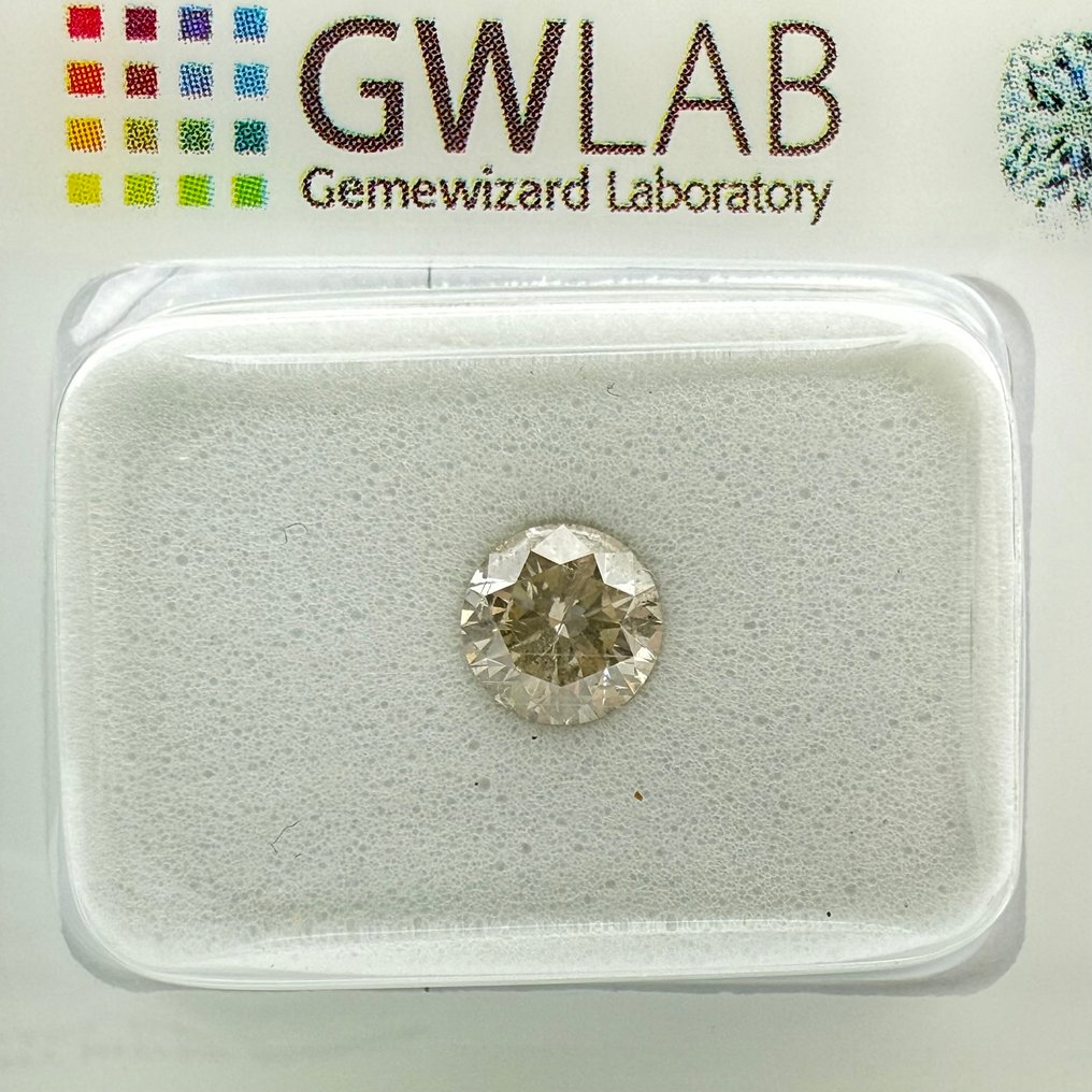 没有保留价 - 1 pcs 钻石  (天然)  - 0.51 ct - 圆形 - J - I1 内含一级 - Gemewizard宝石实验室（GWLab） #1.0