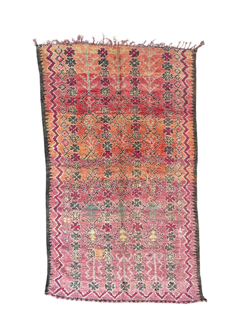 大型复古摩洛哥Boujad地毯——手工羊毛地毯 - 地毯 - 350 cm - 200 cm - 手工编织羊毛地毯 #1.0