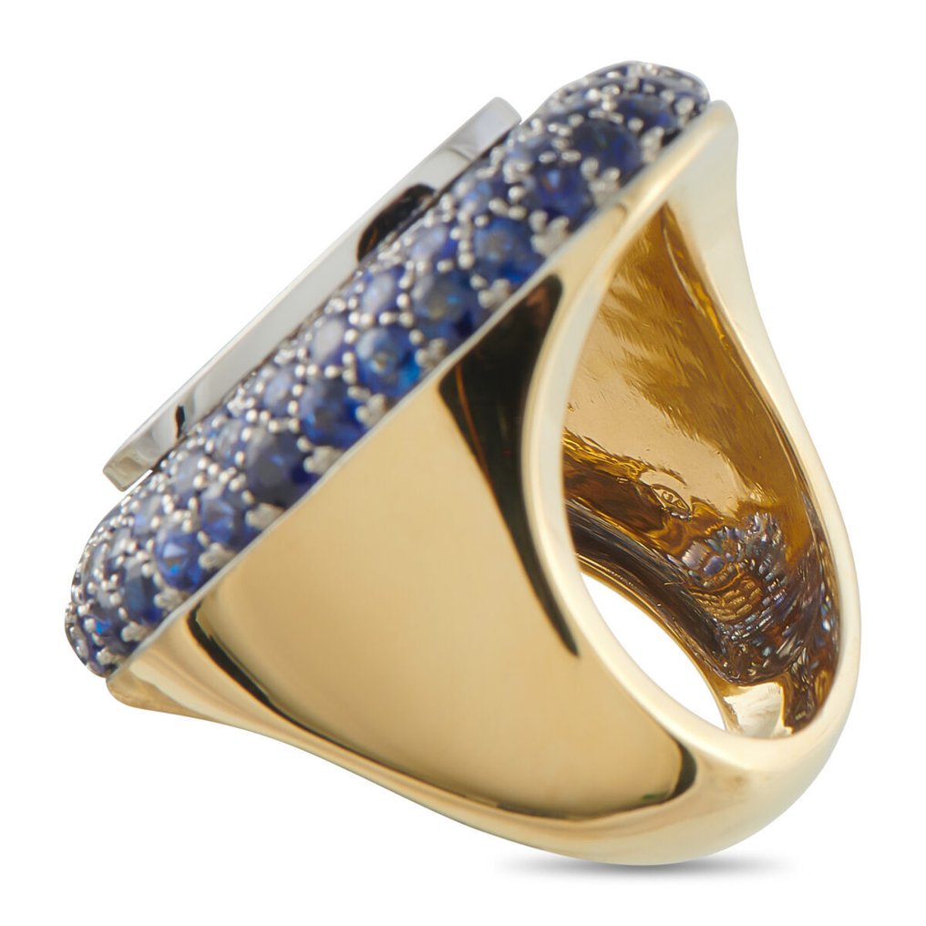 Δαχτυλίδι - 18 καράτια Δαχτυλίδι από λευκό χρυσό 18K με διαμάντι 2.25ct και ζαφείρι., Λευκός χρυσός -  11.15ct. tw. #3.2