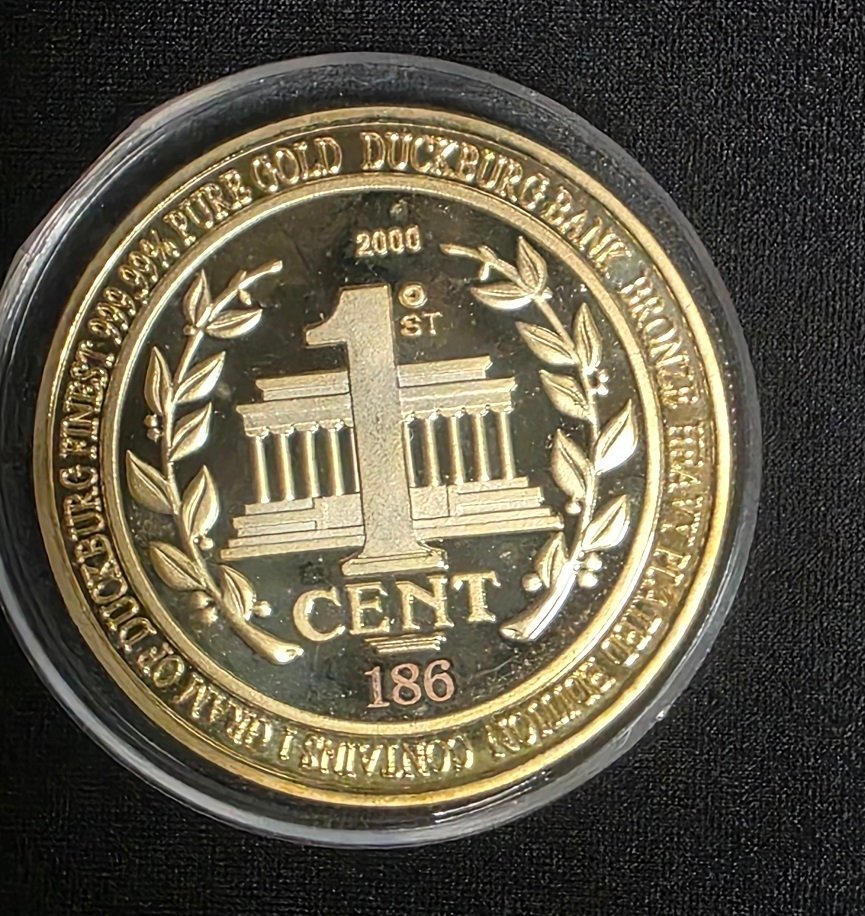 Uncle Scrooge - 1 Uncle Scrooge Première pièce limitée en or plaqué d'un cent N° 186 - Disney - 2000 #3.2