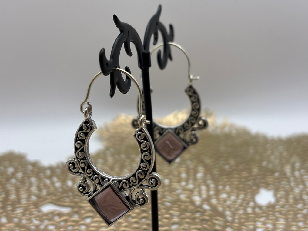 ametisti 925 leimattu - Korvakorut #2.1