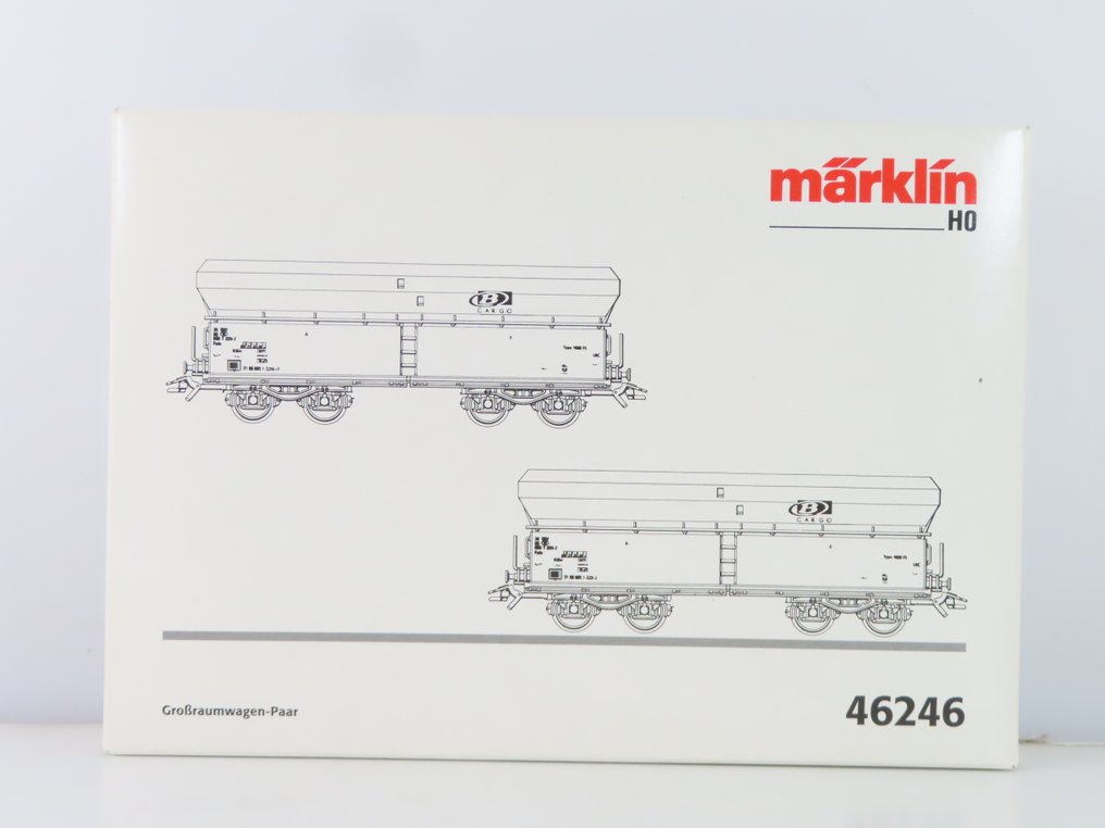 Märklin H0 - 46246 - Set di vagoni merci di modellini di treni (1) - Set di carri merci a 2 pezzi con scarico automatico a 4 assi. - NMBS #3.2
