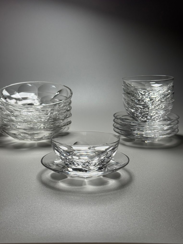Val Saint Lambert - Table service (15) - RINCE-BOUCHE + Plates - Crystal - 1908 #4.3