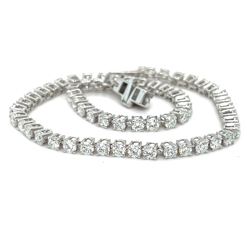 χωρίς τιμή ασφαλείας - Βραχιόλι - 14 καράτια Λευκός χρυσός -  3.18ct. tw. Διαμάντι (Εργαστηριακής καλλιέργειας) #4.3