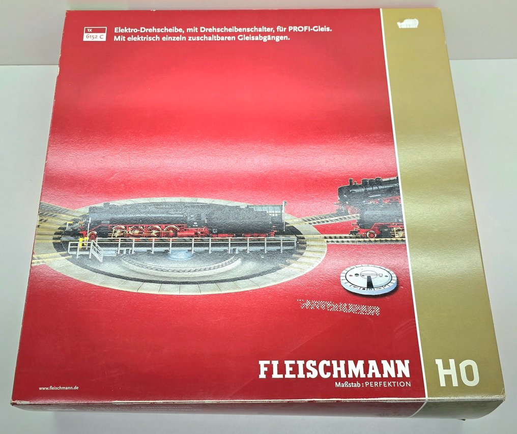 Fleischmann H0 - 6152 C - Model train tracks (1) - Electric turntable 465 mm with 6 connections for Profi-Rails #1.0
