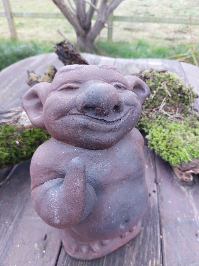 Posąg, garden statue of a troll mythical creature - 25 cm - cast stone #3.2