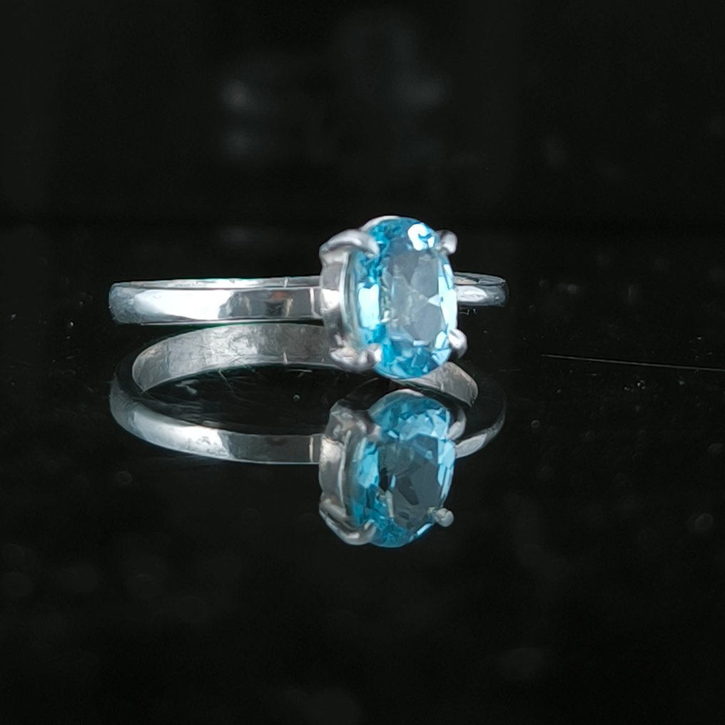 Aquamarin - Silber - Ring - Sterlingsilber #1.0