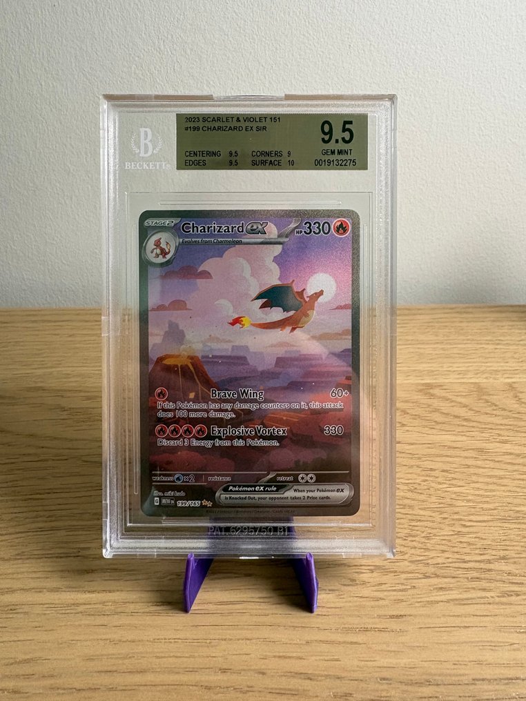 Pokémon - 1 Graded card - Charizard 199 Folie, Full kunst, Hemmelig sjelden - Beckett 9.5 - Scarlet & Violet - Scarlet & Violet 151 #2.1