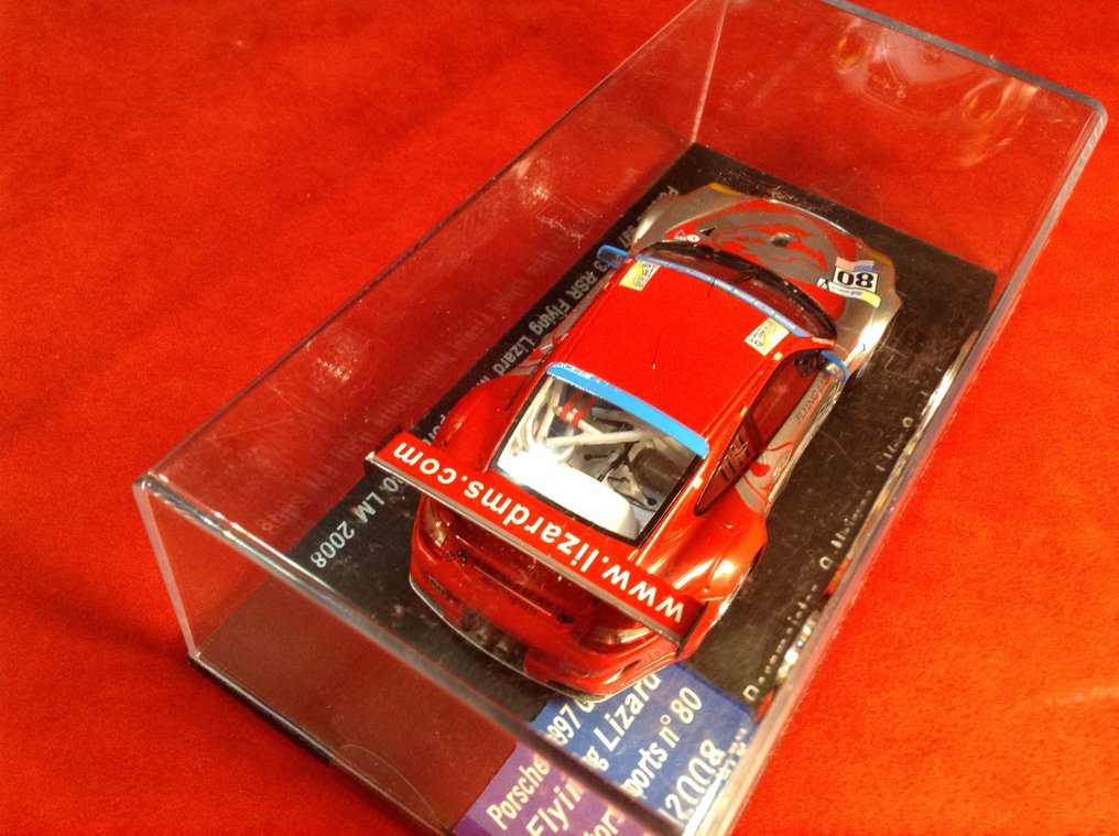 Spark 1:43 - Rennwagenmodell - ref. #S1956 Porsche 997 GT3 RSR "Flying Lizard" 32° Le Mans 2008 #80 Bergmeister/Neiman/Van Overbeek - Ausgezeichnete Qualität - Limitierte Edition - Heute schwer zu finden #2.1