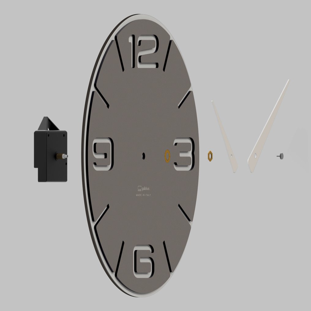 挂钟 - Giallobus -  现代的 木 - 2024 - n.07 烟灰色 #4.3