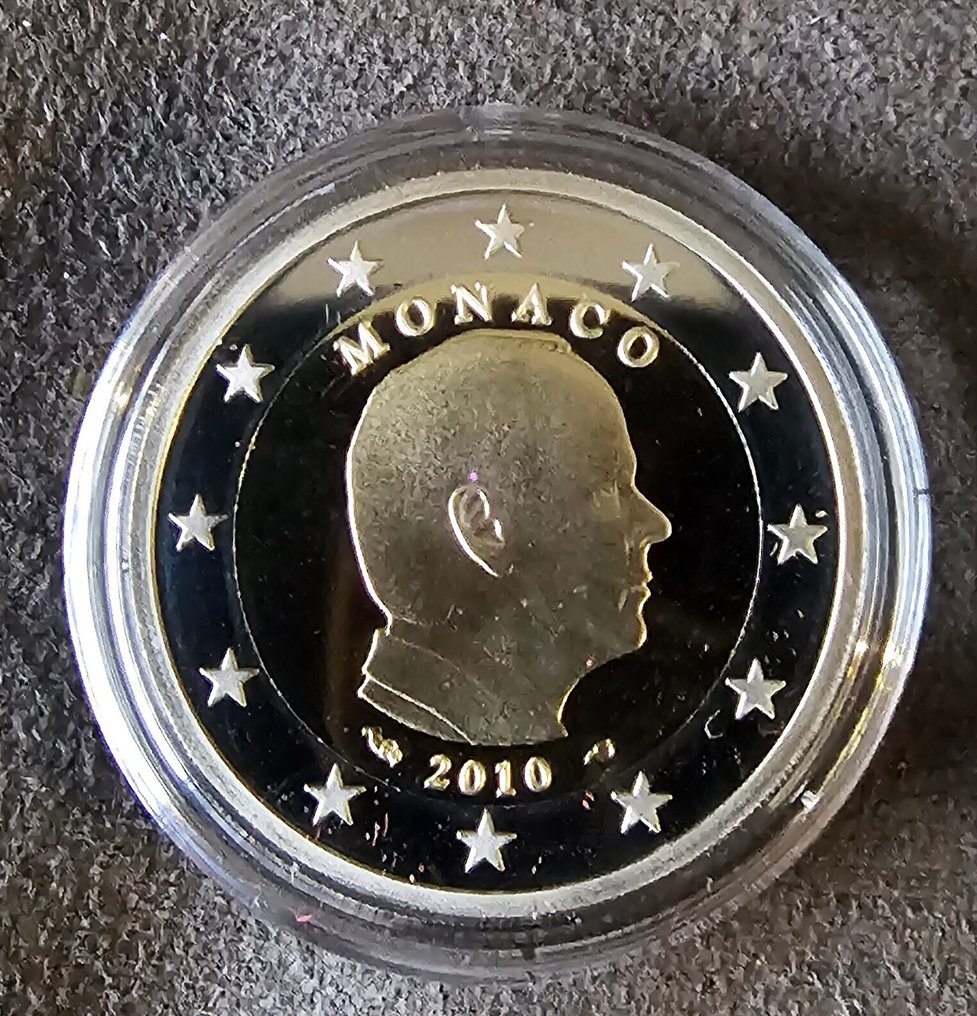 Monaco. 2 Euro 2010 "Albert II" Proof  (Nincs minimálár) #1.0