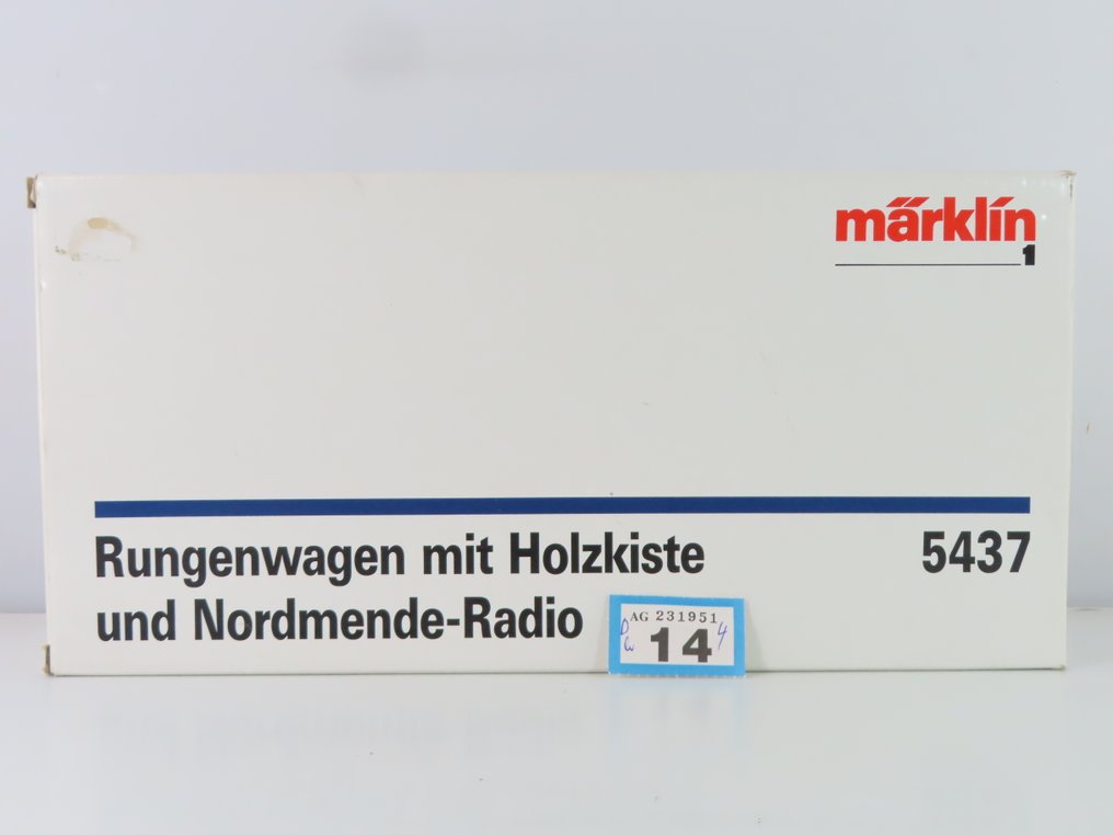 Märklin 1 - 5437 - Machetă tren transport marfă (1) - 2-asige rongenwagen cu încărcătură (cutie cu o radio funcțională) - DB #3.2