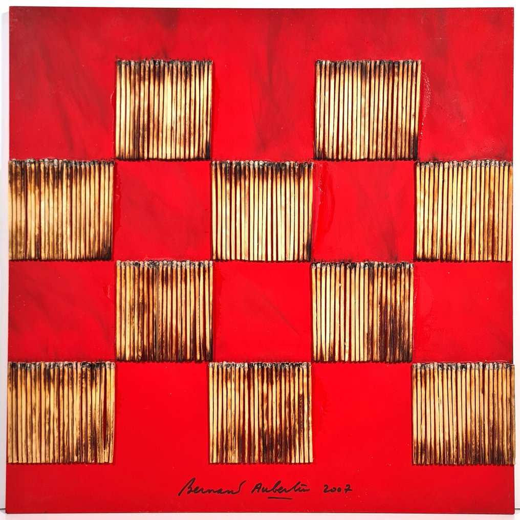 Bernard Aubertin (1934-2015) - Dessin de Feu sur Table Rouge #1.0