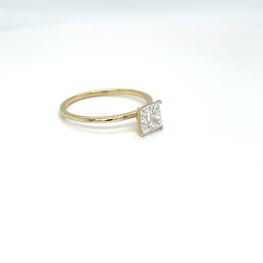 Ingen reservasjonspris - Ring - 14 karat Gull - 1.01ct. tw. Diamant (Lab-dyrket) #2.1