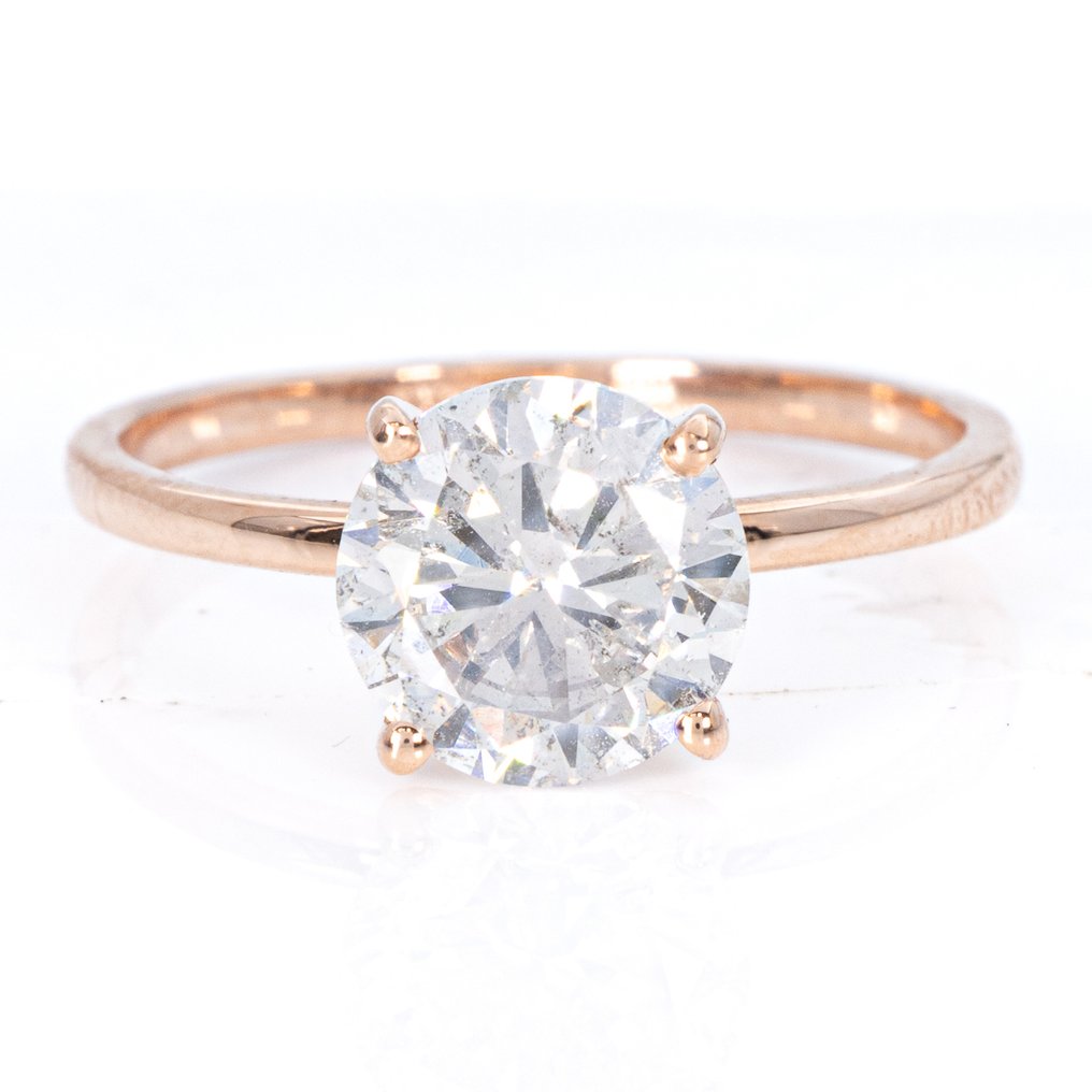 No reserve price - Ring - 14 kt. Rose gold -  2.07ct. tw. Diamond (Natural) - GCI #1.0