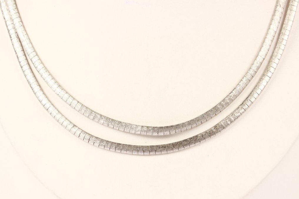 Senza prezzo di riserva - Collana Argento - 2-filamenti opachi vintage #1.0