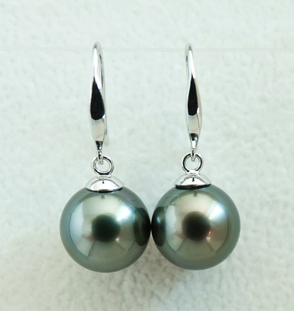Orecchini - 18 carati Oro bianco Perla - Aurora, Tahitian, Round #4.3