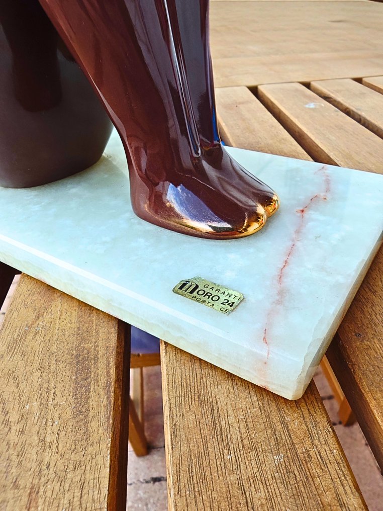 Porta-celi - Abraham Dubcovsky - Γλυπτό, "La Introspección" - 27 cm - Γυαλισμένη κεραμική. #2.1