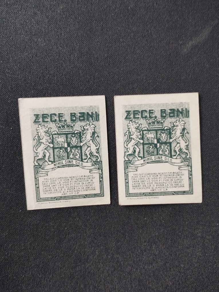 Roménia. - 2 x 10 Bani 1917 - Pick 69 (Sem preço de reserva) #1.0