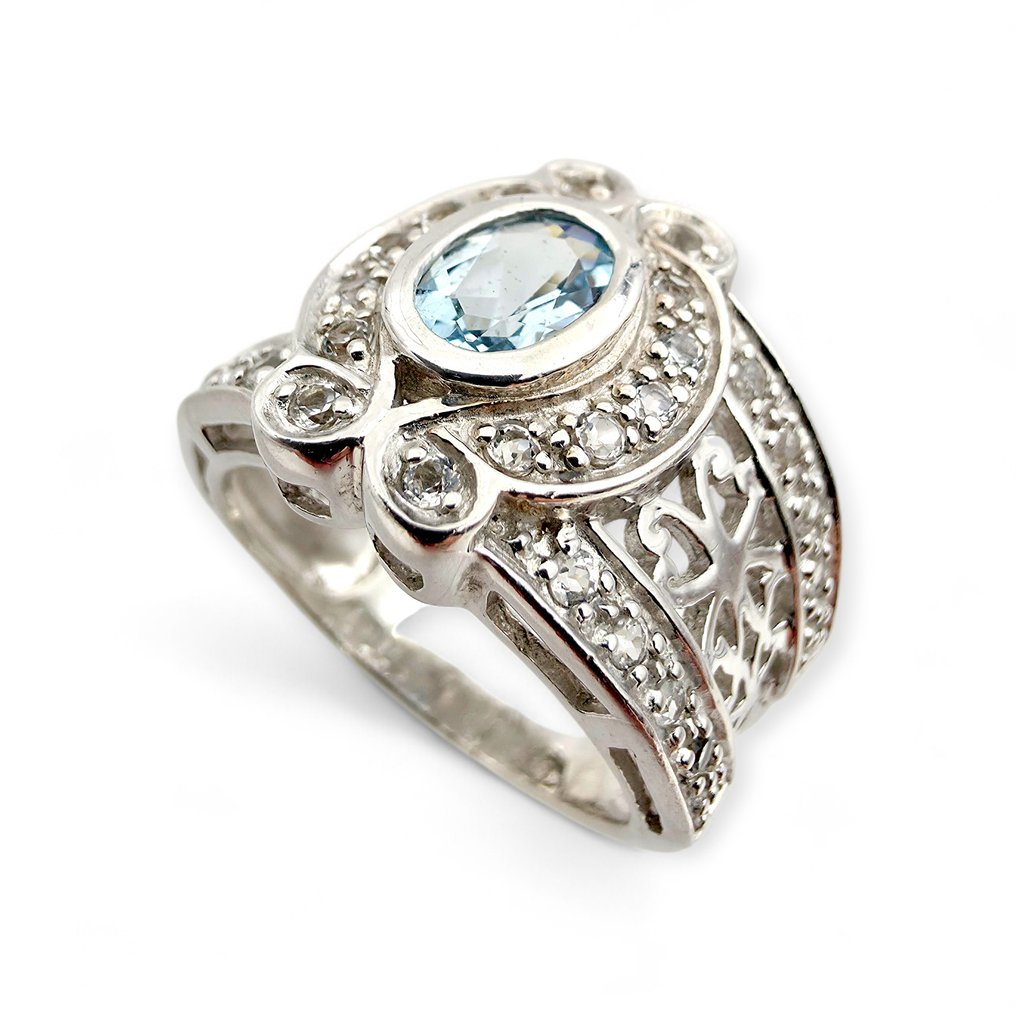 Sem preço de reserva - Anel Prata - Topaz (Certificado) #2.1