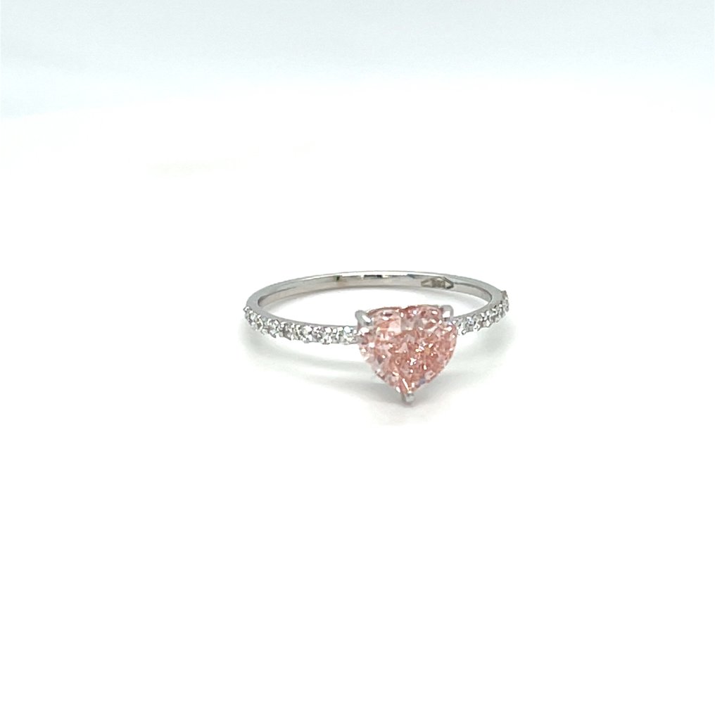 没有保留价 - 戒指 - 14K包金 白金 -  1.70ct. tw. 粉红色 钻石 (彩色实验室培育钻石) #2.1