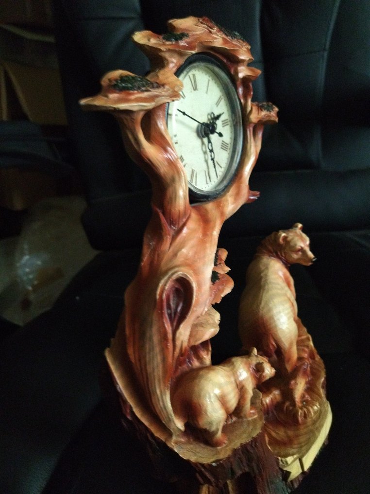 雕像壁爐架座鐘 -  斯堪的納維亞設計 木 - 1950-1960 - 落地钟 #4.3