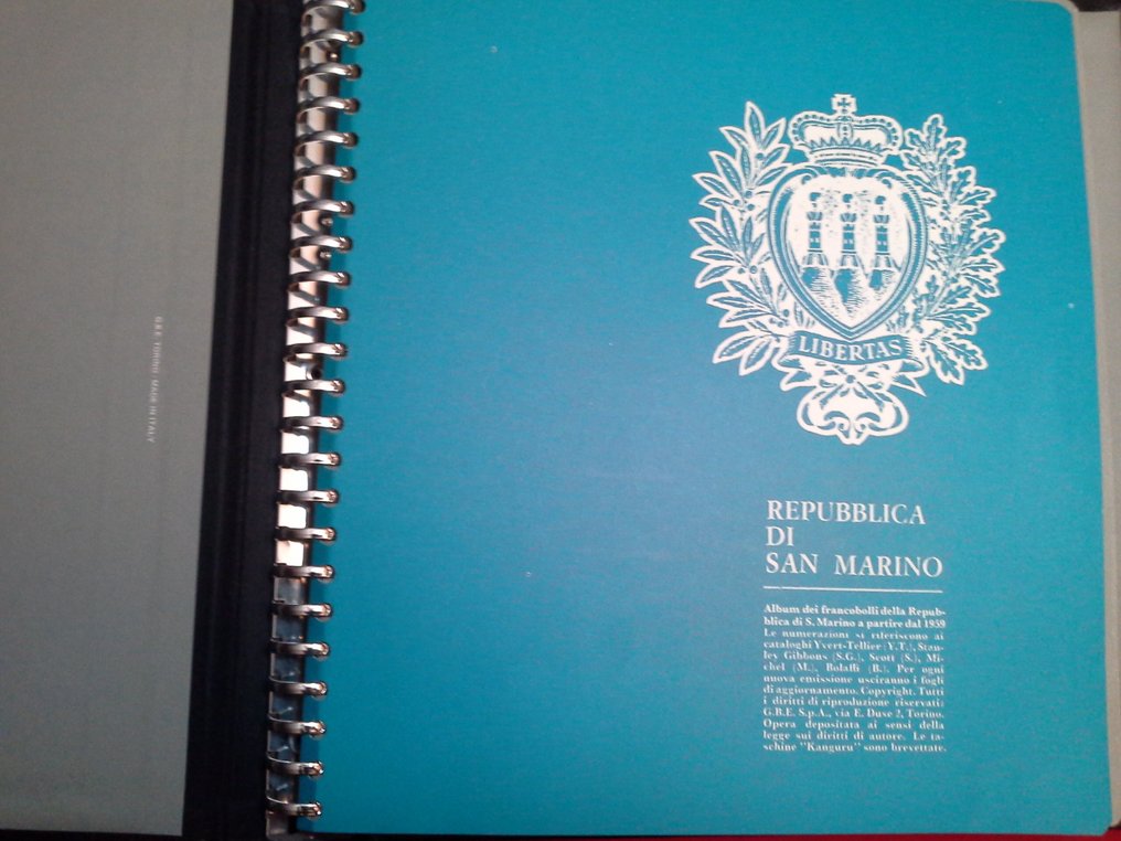 San Marino 1959/1970 - My album with case, MNH collection *** with the rare Europe sheet + Ordinary Mail, P.A. Exps #3.2