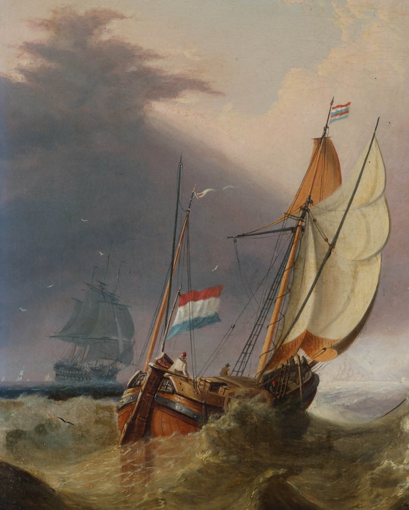 Hendrik Kobell (1751-1779) - Hollandse schepen op zee #3.2