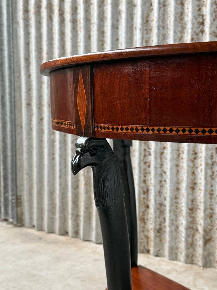 Console table - Half-moon, sidetable, half-moon table. - Ebony, Mahogany - Jean-Joseph Chapuis style #4.3