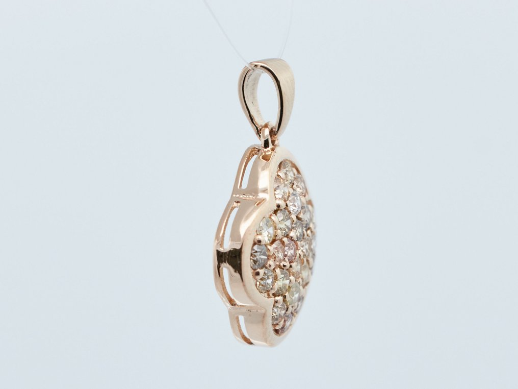 Sans prix de réserve - Pendentif - 14 carats Or jaune - 0.42ct. tw. Diamant (Couleur naturelle) #2.1