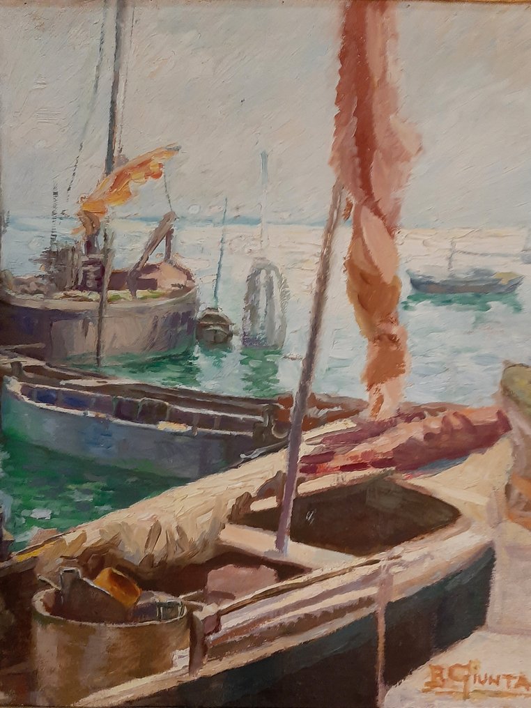 Bruno Giunta (XX) - Venezia, Barche e Pescatori in Laguna #4.3