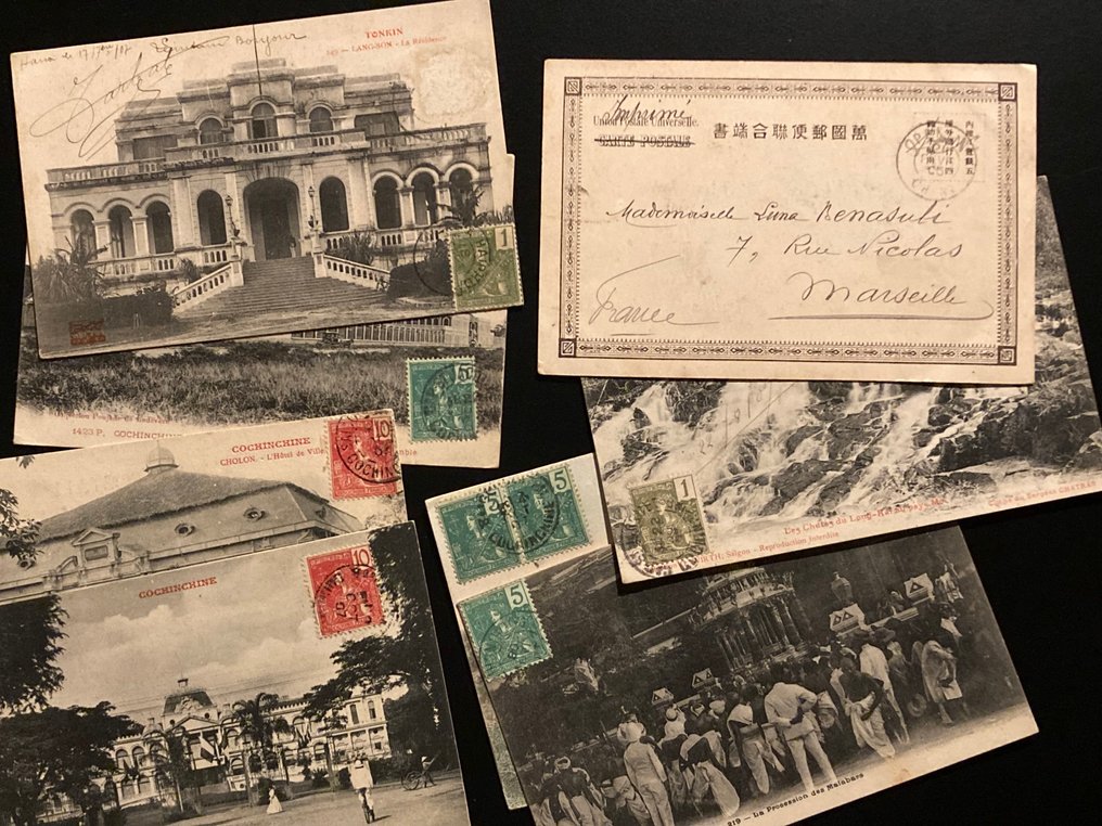 China - China and Indochina. Circulated postcards. - Postcard (8) - 1905-1907 #2.1