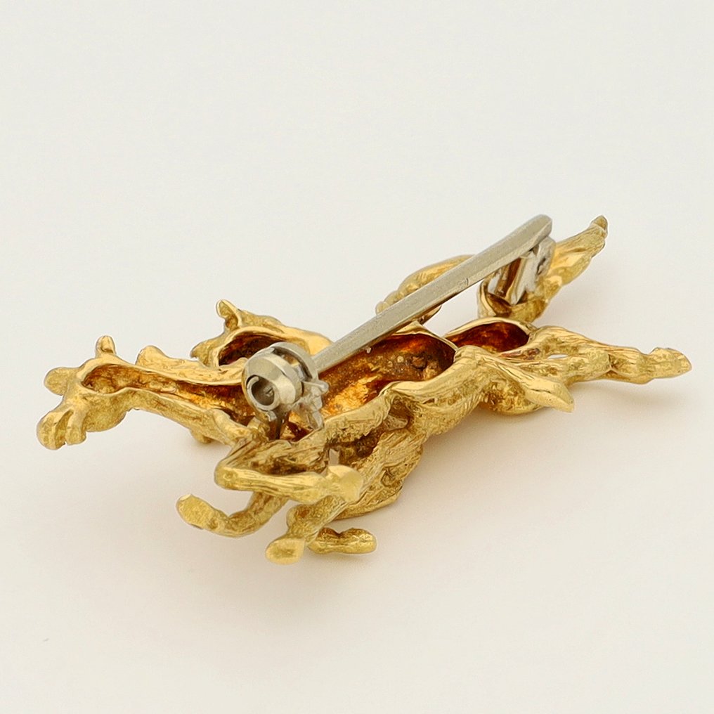 Brooch - 18 kt. Yellow gold Ruby - Horse #4.3